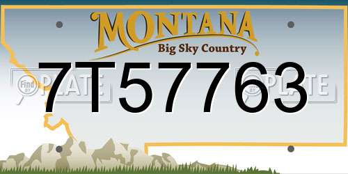 7T57763 Montana License Plate