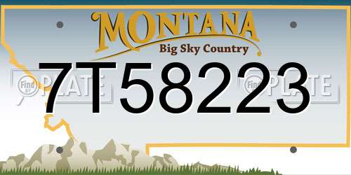 7T58223 Montana License Plate