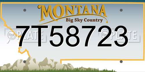 7T58723 Montana License Plate