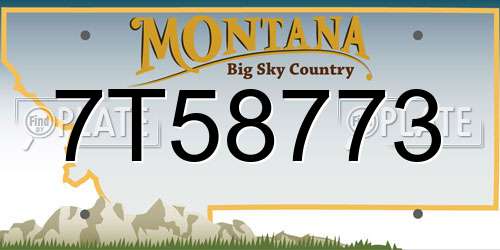 7T58773 Montana License Plate
