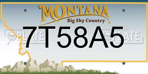 7T58A5 Montana License Plate