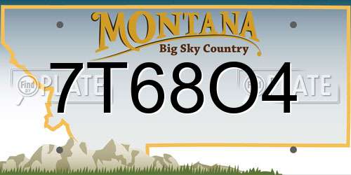 7T68O4 Montana License Plate