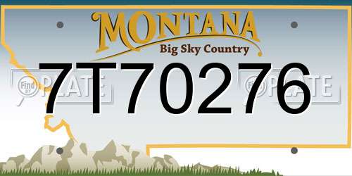 7T70276 Montana License Plate