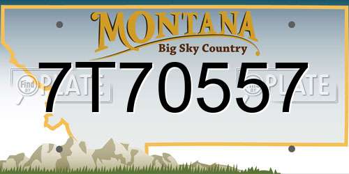 7T70557 Montana License Plate