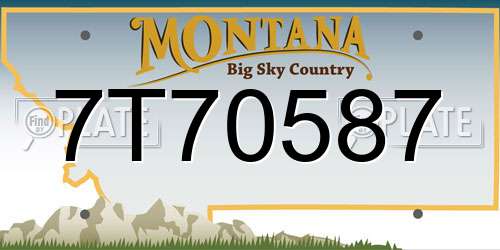 7T70587 Montana License Plate