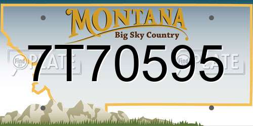 7T70595 Montana License Plate