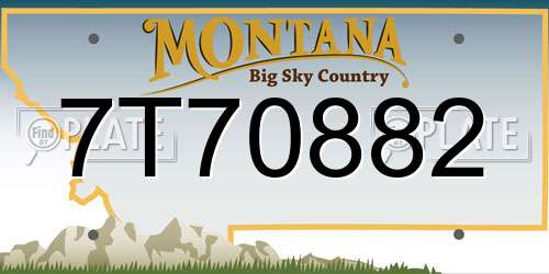 7T70882 Montana License Plate