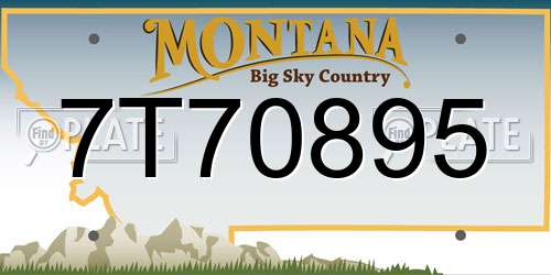 7T70895 Montana License Plate