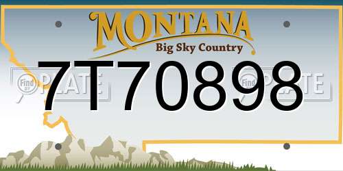 7T70898 Montana License Plate