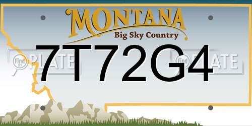 7T72G4 Montana License Plate