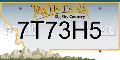 7T73H5 Montana License Plate