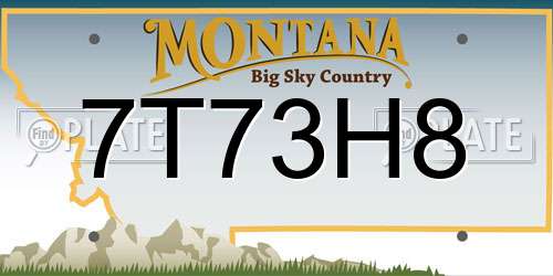 7T73H8 Montana License Plate