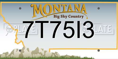 7T75I3 Montana License Plate