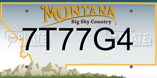 7T77G4 Montana License Plate