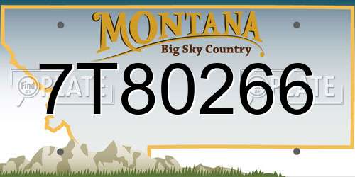 7T80266 Montana License Plate