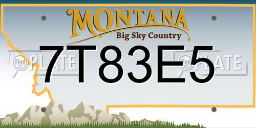 7T83E5 Montana License Plate
