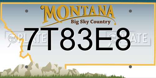 7T83E8 Montana License Plate
