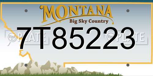 7T85223 Montana License Plate