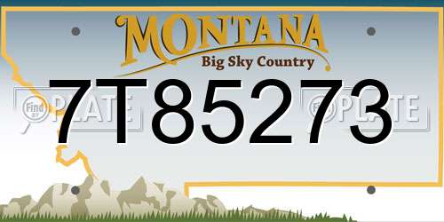 7T85273 Montana License Plate
