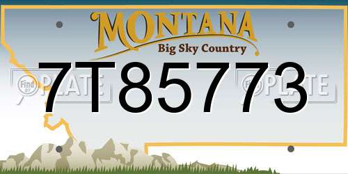 7T85773 Montana License Plate