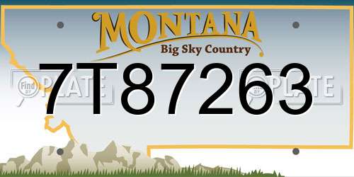 7T87263 Montana License Plate