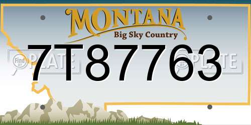 7T87763 Montana License Plate