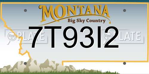 7T93I2 Montana License Plate