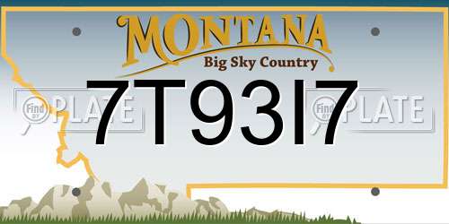 7T93I7 Montana License Plate