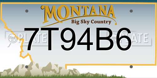 7T94B6 Montana License Plate