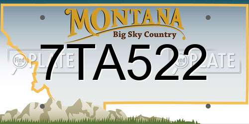 7TA522 Montana License Plate