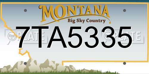 7TA5335 Montana License Plate