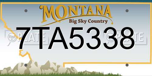 7TA5338 Montana License Plate