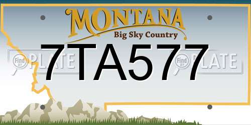 7TA577 Montana License Plate