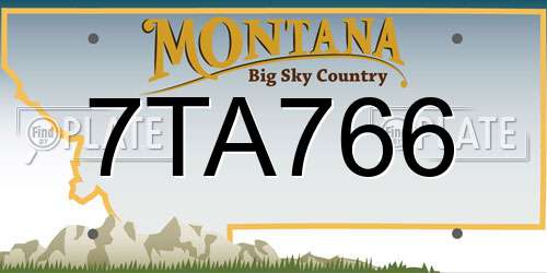 7TA766 Montana License Plate