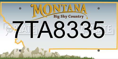 7TA8335 Montana License Plate