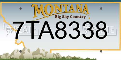 7TA8338 Montana License Plate