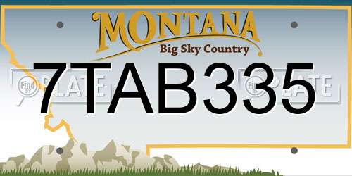 7TAB335 Montana License Plate