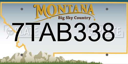 7TAB338 Montana License Plate