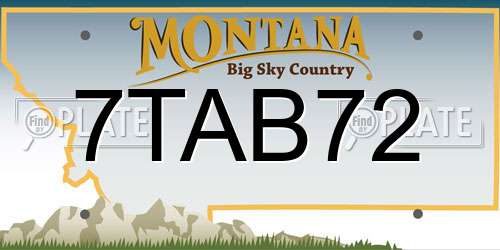 7TAB72 Montana License Plate