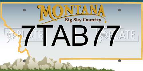 7TAB77 Montana License Plate