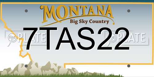 7TAS22 Montana License Plate