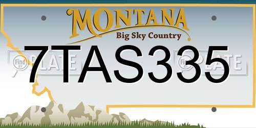 7TAS335 Montana License Plate