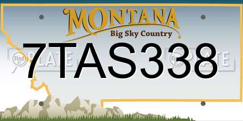 7TAS338 Montana License Plate