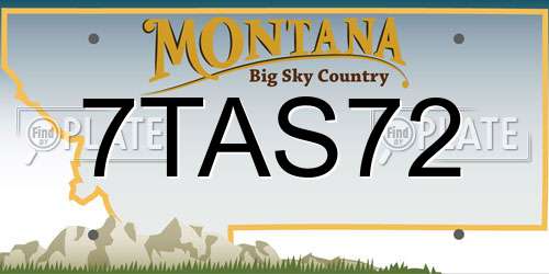 7TAS72 Montana License Plate