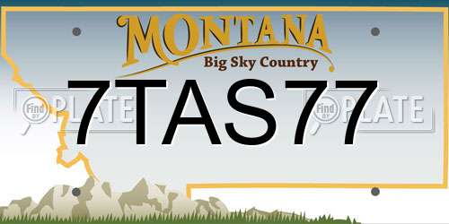 7TAS77 Montana License Plate