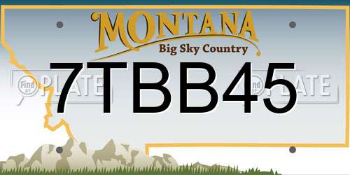 7TBB45 Montana License Plate