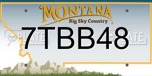 7TBB48 Montana License Plate