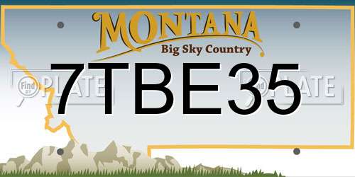 7TBE35 Montana License Plate