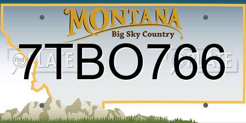 7TBO766 Montana License Plate