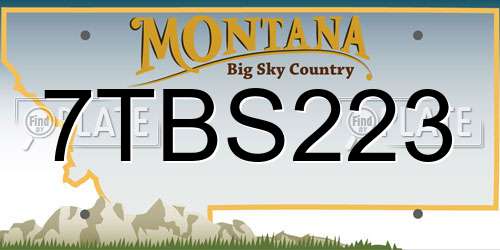 7TBS223 Montana License Plate
